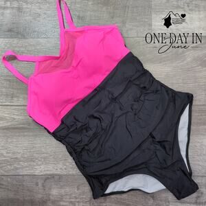 Suuksess High Neck Mesh One Piece Swimsuit Size L